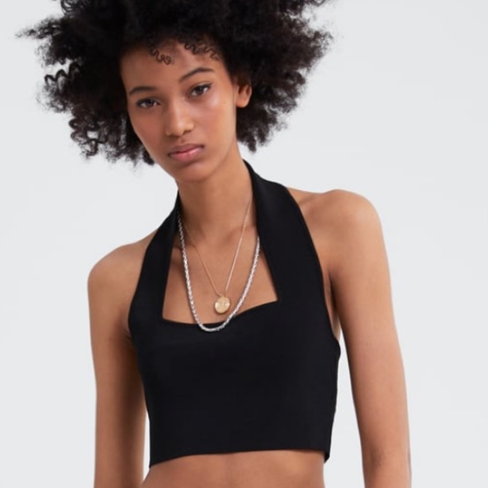 ZARA short knit halter top.